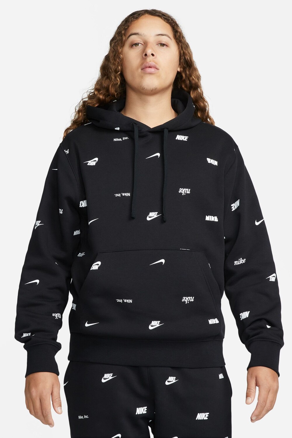 

Клубная флисовая толстовка с принтом натягивающаяся через голову Nike, черный