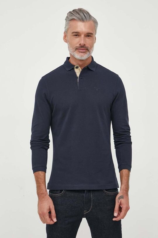 

Хлопковая рубашка с длинными рукавами Barbour, темно-синий
