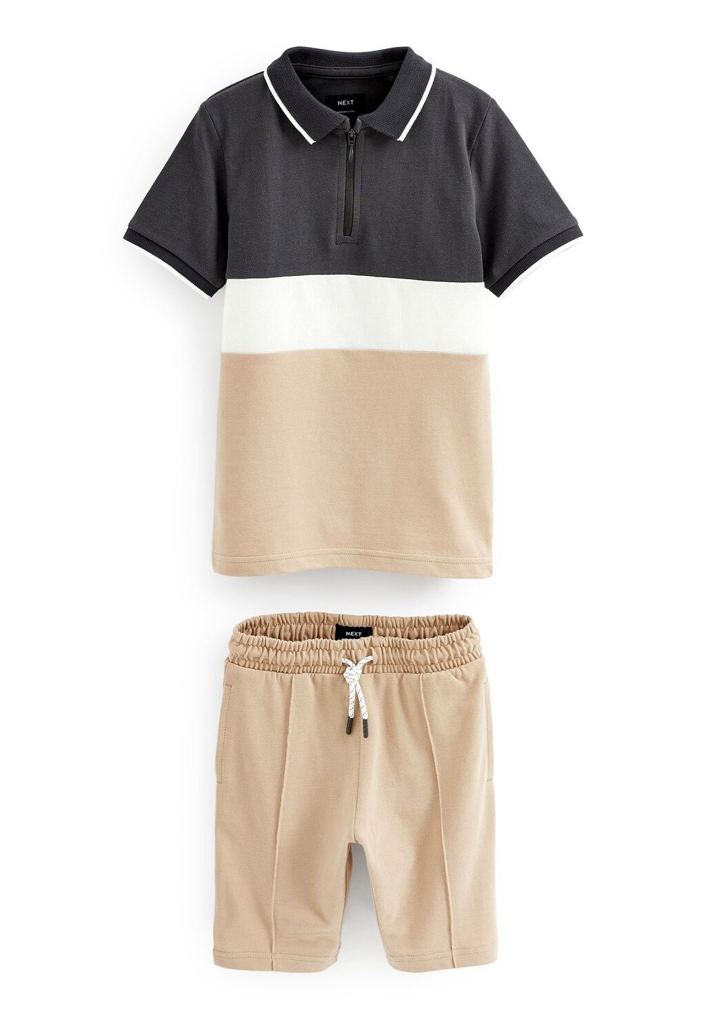 

Шорты SHORT SLEEVES POLO SHIRT AND SHORTS SET Next, цвет neutral