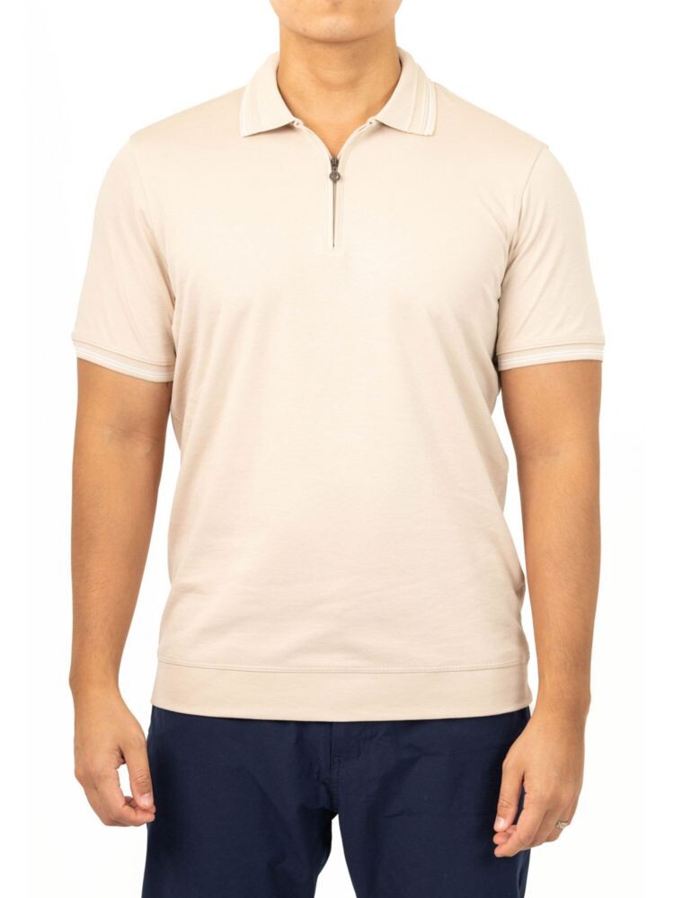 

Поло на молнии Ege с кончиками Vellapais, цвет Dark Beige