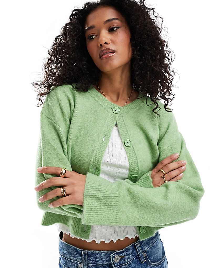 

Зеленый кардиган с круглым вырезом ASOS DESIGN