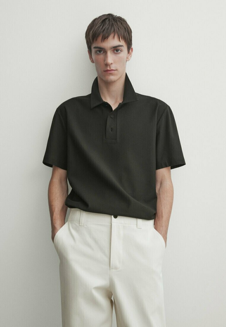 

Рубашка поло SHORT SLEEVE DIAGONAL Massimo Dutti, цвет dark grey