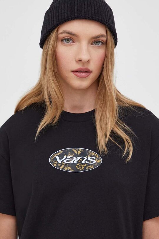 

Хлопковая футболка Vans, черный