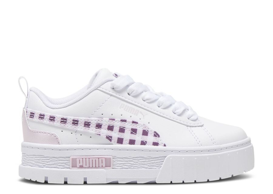 

Кроссовки Puma Mayze Little Kid 'Gingham Cozy - Grape Mist', белый