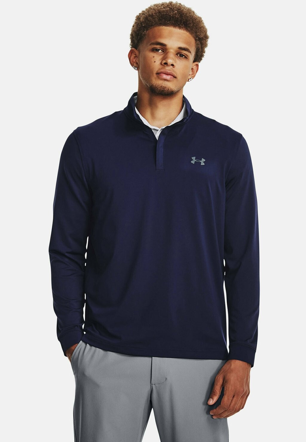 

Молния PLAYOFF 1/4 Under Armour, футболка с длинными рукавами, тёмно-синий цвет