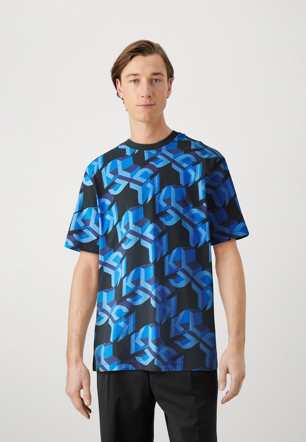

Футболка с принтом RELAXED MONOGRAM TEE Karl Lagerfeld Jeans, цвет blue