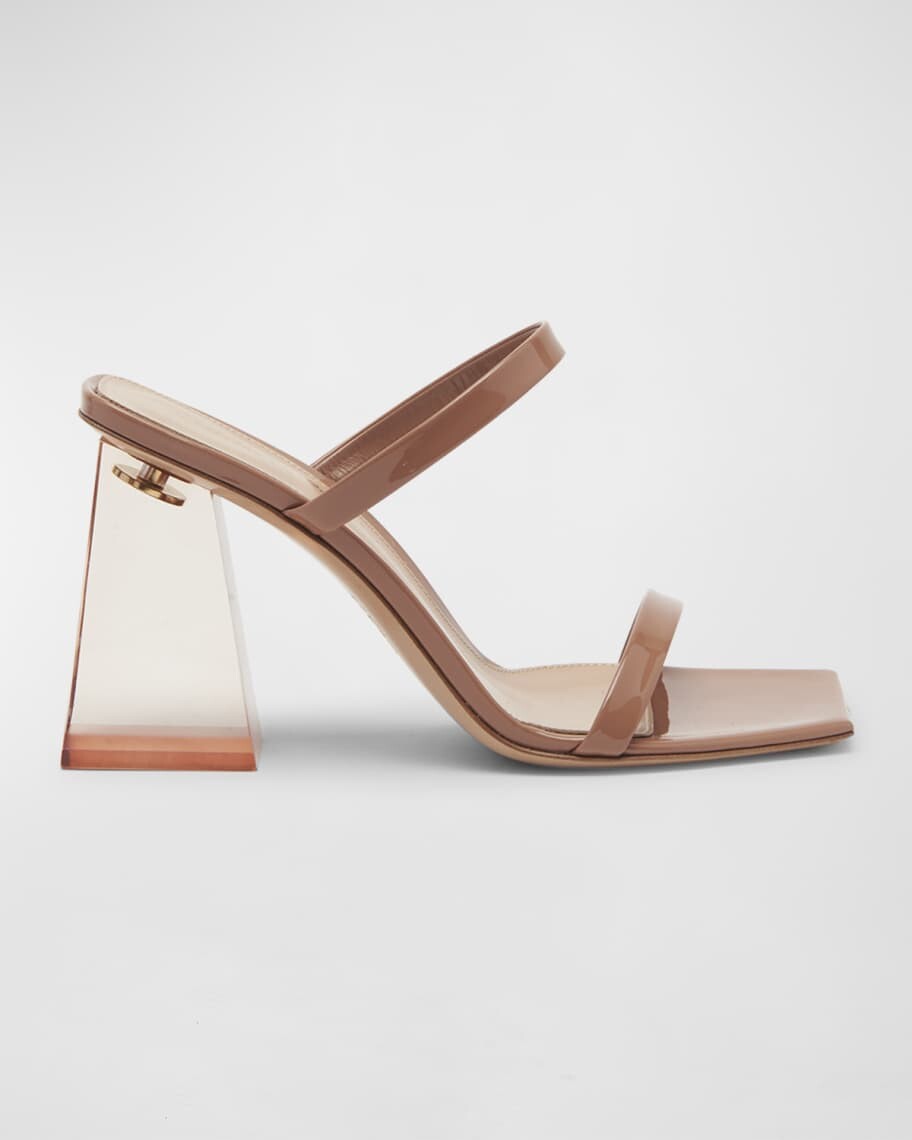 

Лакированные шлепанцы на плексигласовом каблуке Gianvito Rossi