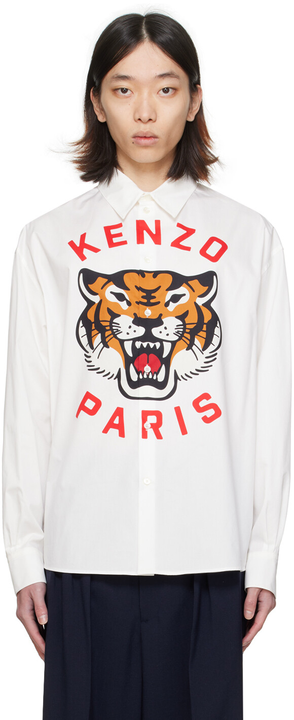 

Белая рубашка Paris Lucky Tiger Kenzo