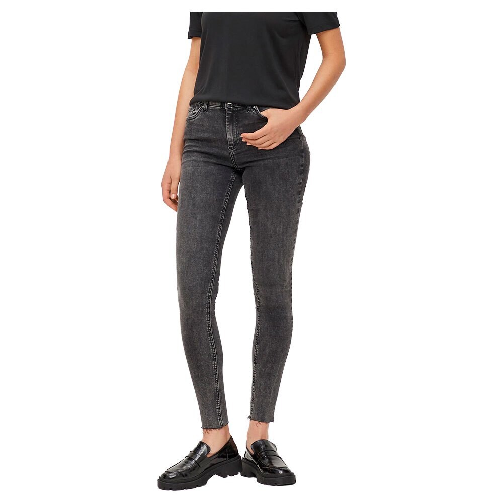 

Джинсы Pieces Delly Skinny Mid Waist Crew Raw, серый