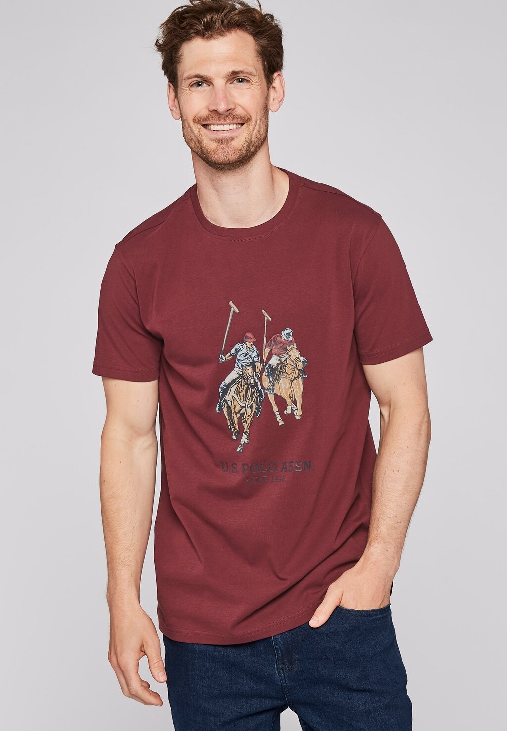 

Футболка с принтом U.S. Polo Assn., темно-красный