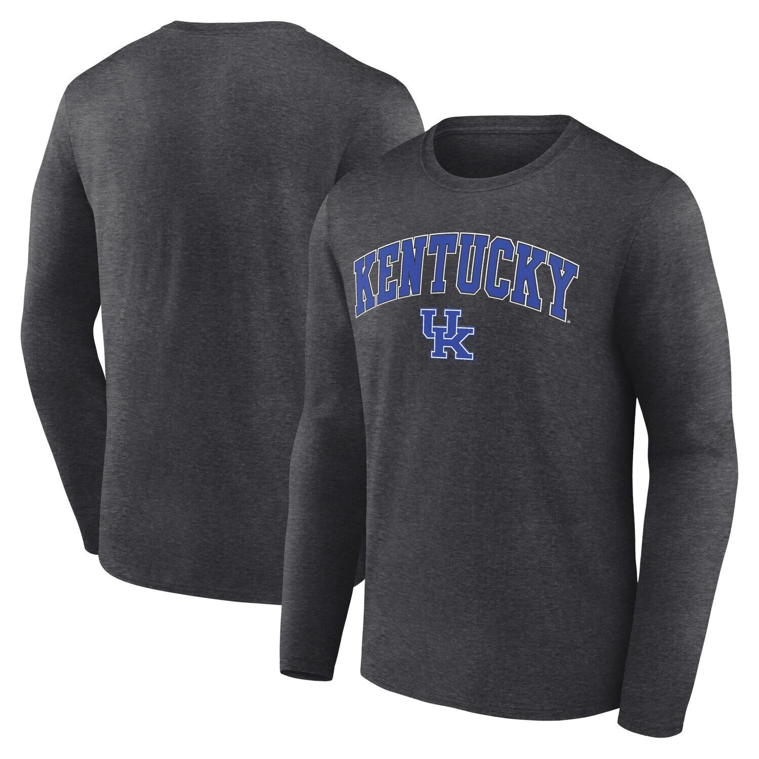

Мужская футболка с длинными рукавами и фирменным логотипом Heather Charcoal Kentucky Wildcats Campus Fanatics