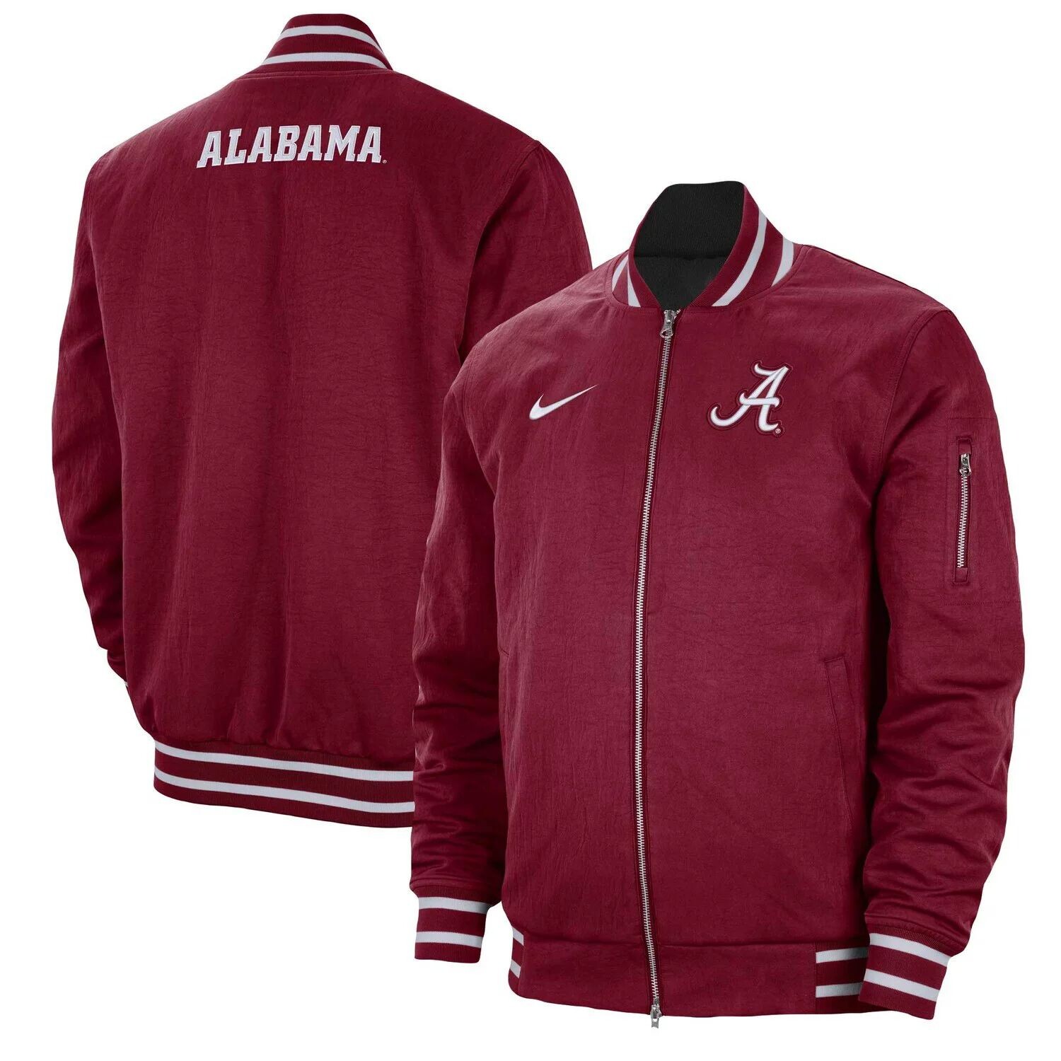

Мужской бомбер Crimson Alabama Crimson Tide с молнией во всю длину Nike