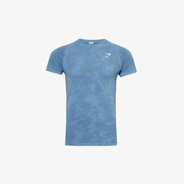 

Футболка geo seamless с логотипом из переработанного полиэстера Gymshark, синий
