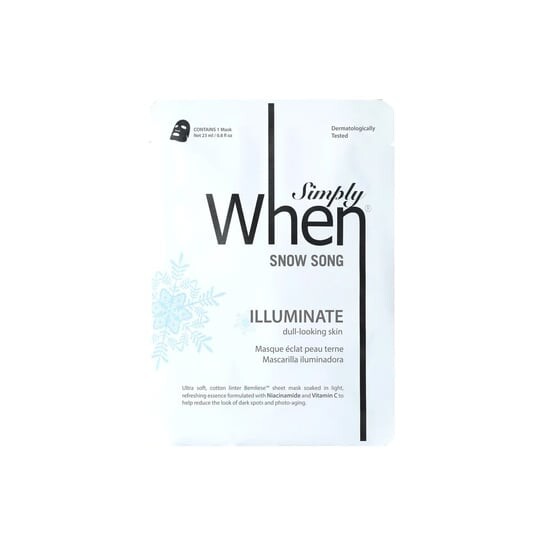 цена Осветляющая маска для лица, 23 мл Simply When, Snow Song Illuminate Sheet Mask