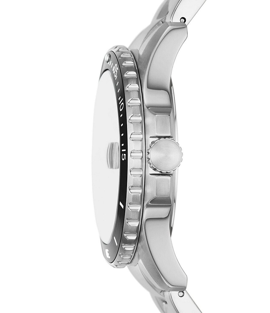 

Мужские часы Fossil Blue Dive с тремя стрелками и датой, браслет из нержавеющей стали с омбре-циферблатом, серебро