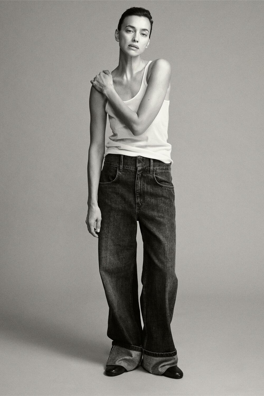 

Свободные джинсы с высокой талией ZARA, синий