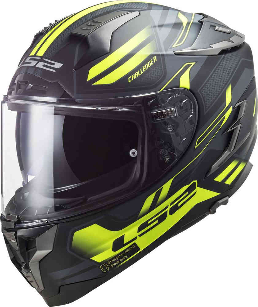 FF327 Шлем Challenger Spin LS2, черный желтый