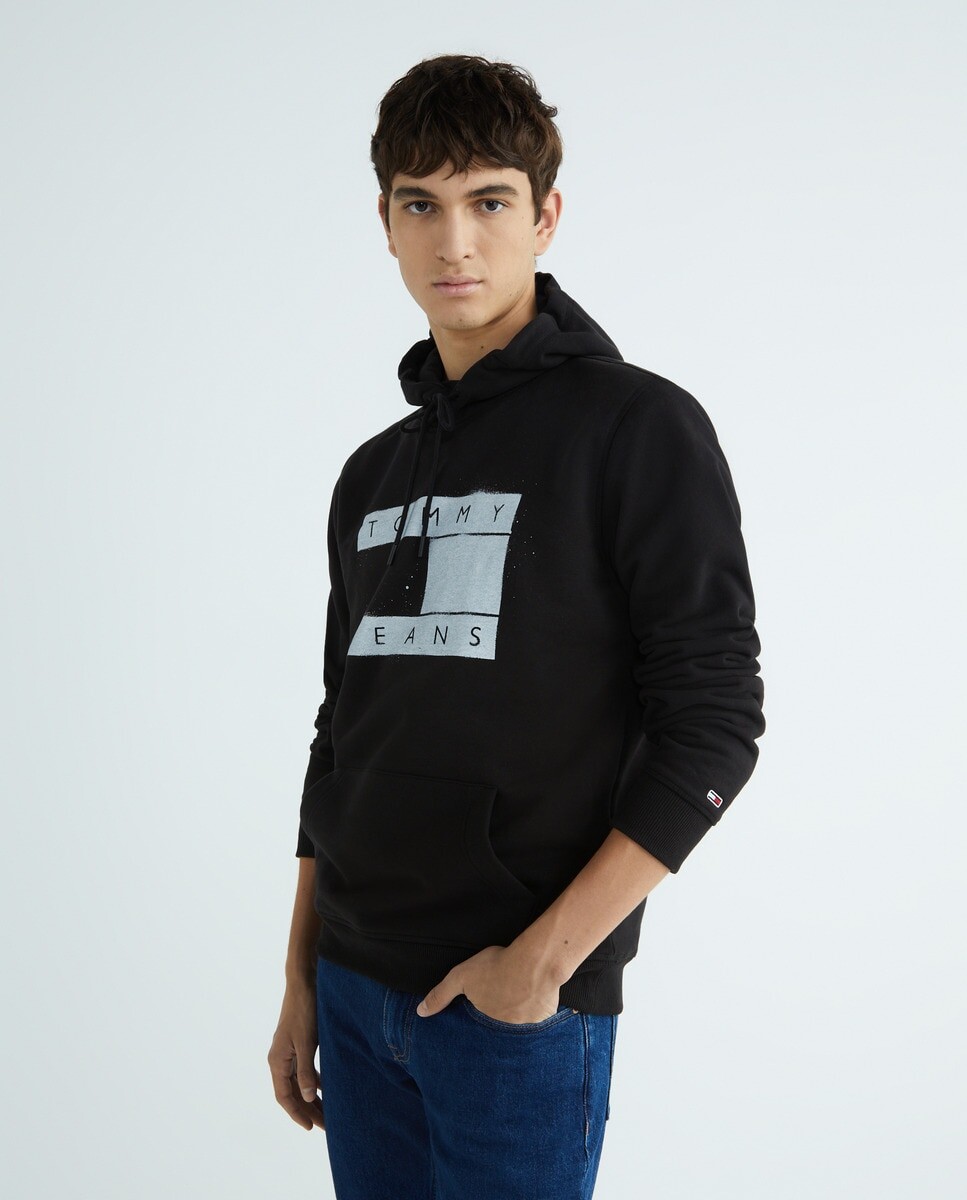

Мужская толстовка обычного кроя с капюшоном Tommy Jeans, черный