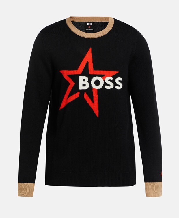 

Шерстяной джемпер Boss Black, черный