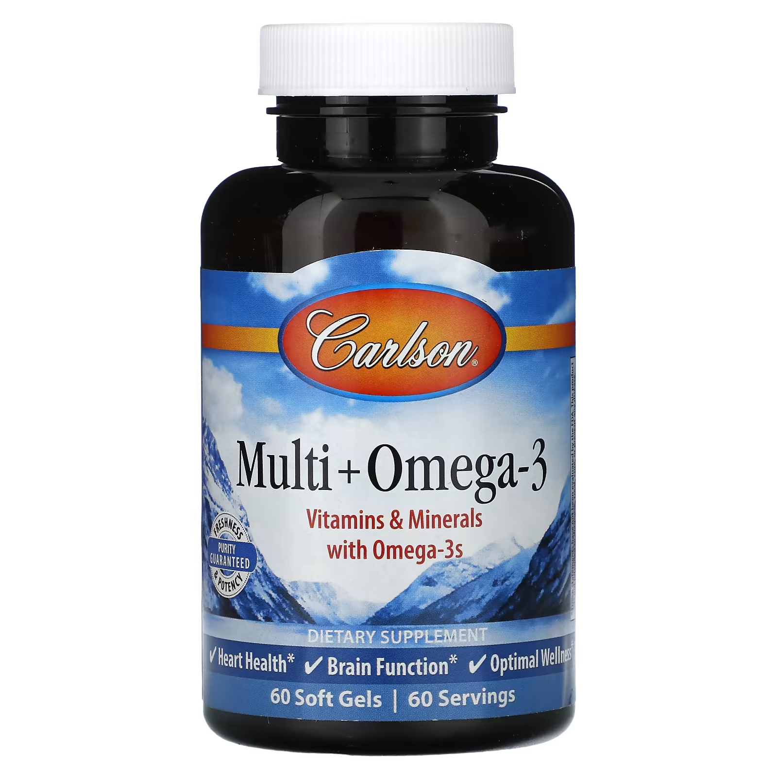 Пищевая добавка Carlson Multi + Omega-3, 60 мягких таблеток витамины антиоксиданты минералы nutraway омега 3