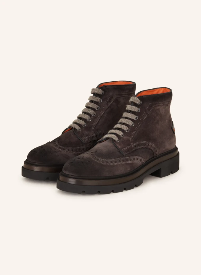 

Ботинки на шнуровке Santoni, серый