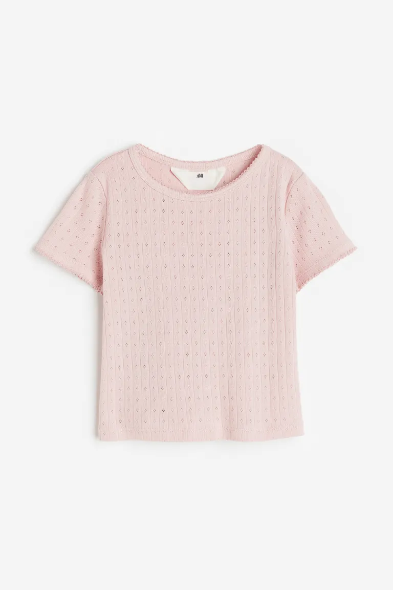 

Блузка из вельвета с отделкой пико H&M, розовый