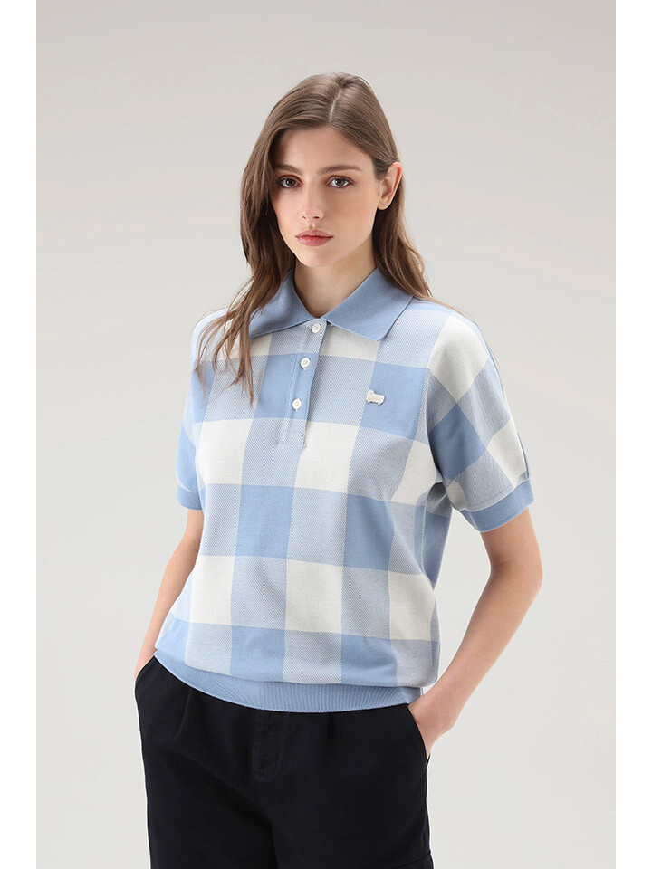 

Поло Woolrich American, цвет Hellblau/Creme