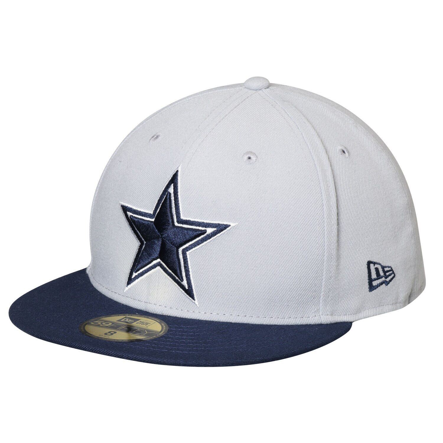 

Мужская приталенная шляпа New Era серая/темно-синяя Dallas Cowboys Omaha II 59FIFTY