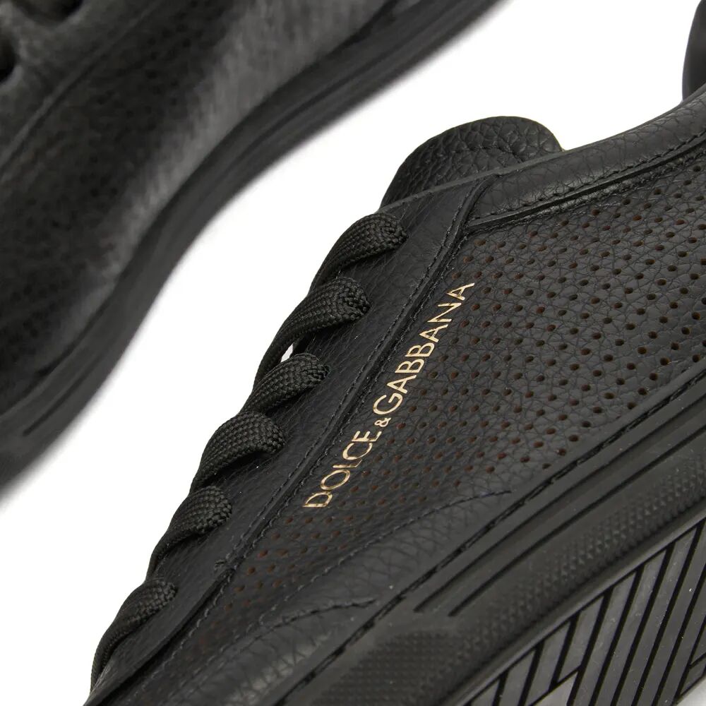 Dolce & Gabbana Saint tropez перфорированные кожаные кроссовки, черный