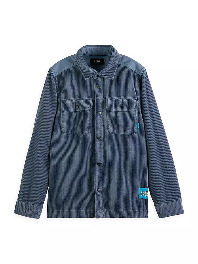 

Вельветовая рубашка для маленьких мальчиков и мальчиков Scotch & Soda, темно-синий