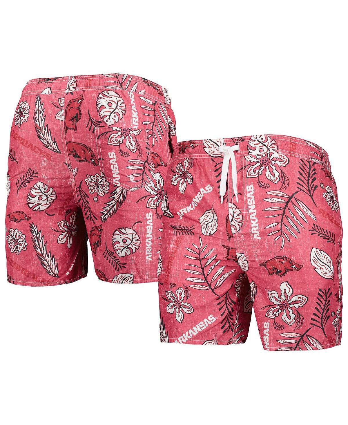 цена Мужские плавки с цветочным принтом в винтажном стиле Cardinal Arkansas Razorbacks Wes & Willy