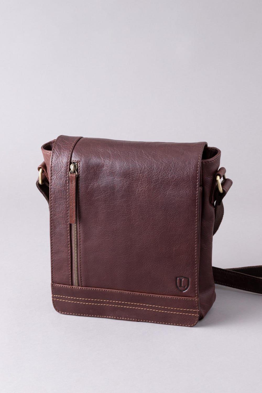 Кожаная сумка-мессенджер Keswick среднего размера Lakeland Leather, коричневый сумка кожаная женская с клапаном lmr 8101 11j