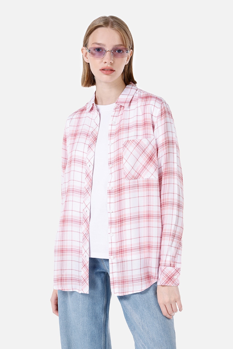Клетчатая рубашка с нагрудным карманом Colin'S, розовый