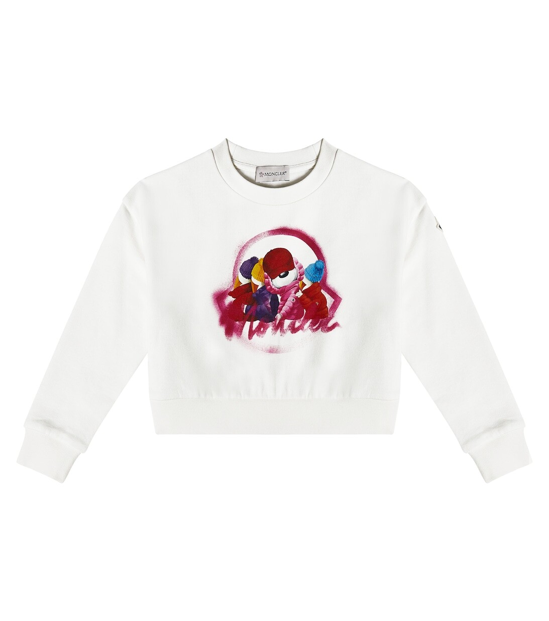 

Толстовка из хлопкового флиса с принтом Moncler Enfant, белый