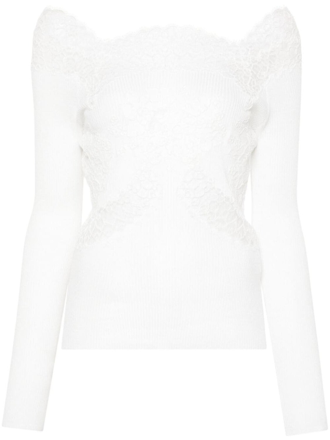 

Ermanno Scervino трикотажный топ с кружевной вставкой, белый
