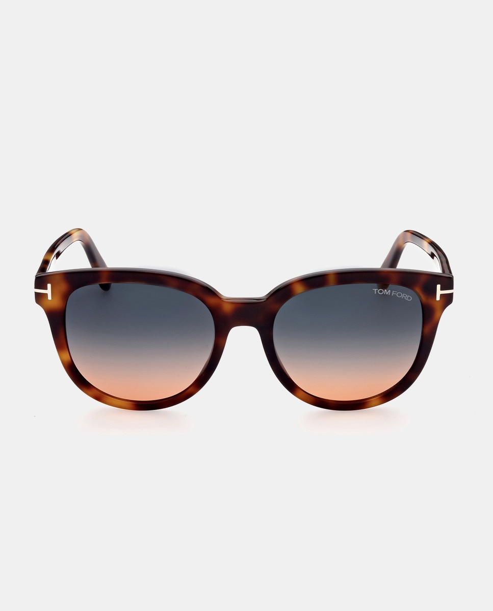 цена Круглые солнцезащитные очки из ацетата цвета гаваны Tom Ford, коричневый