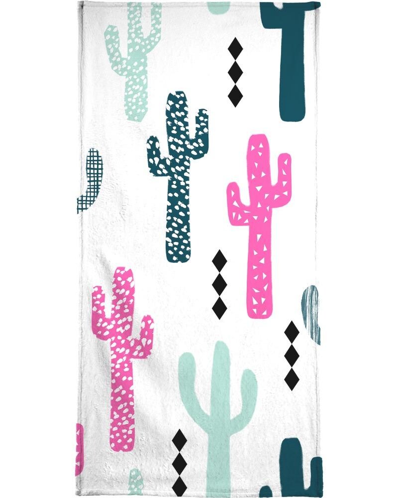 

Полотенце для ванной Juniqe Cactus Magenta, цвет Grün & Rosa