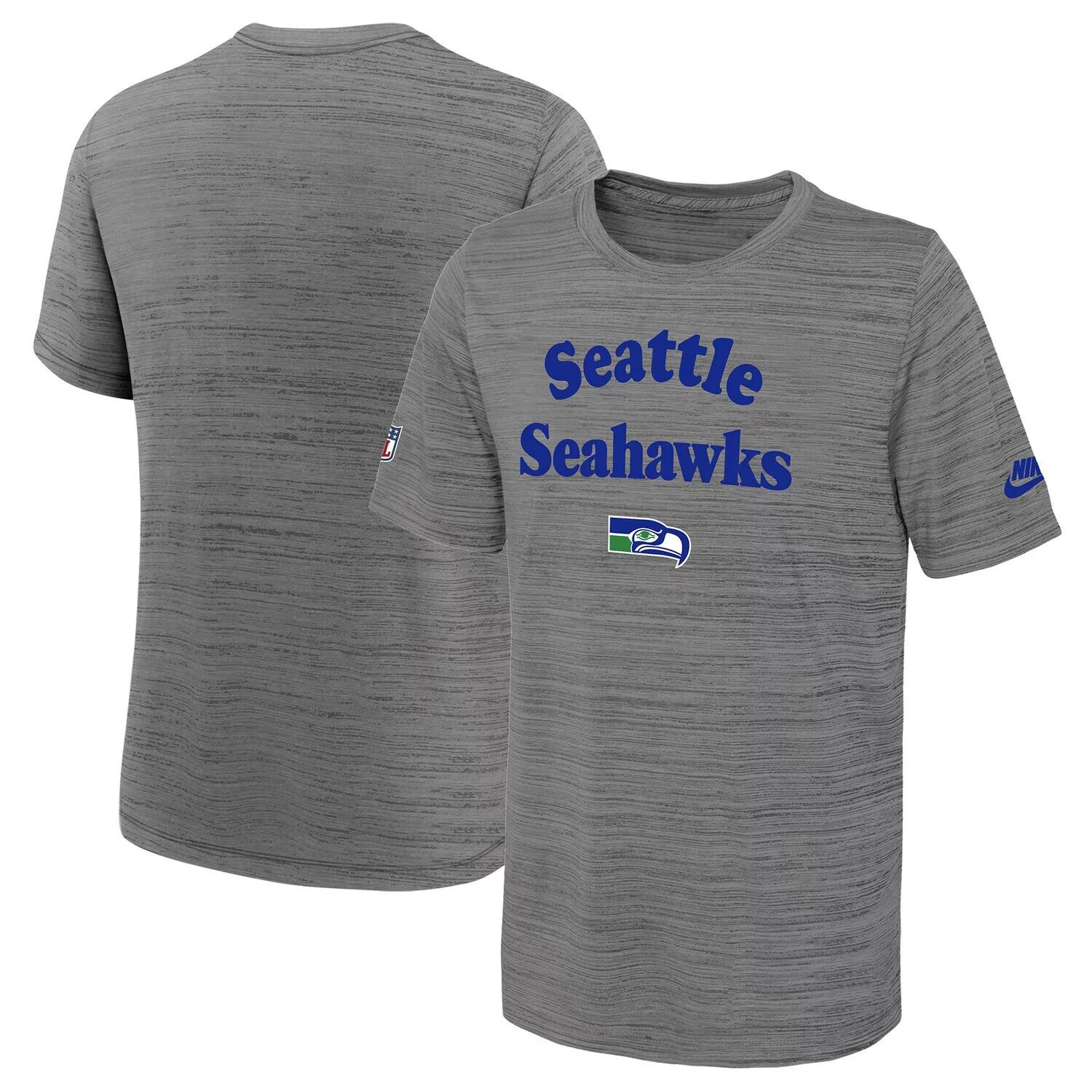 

Молодежная футболка Nike Heather Grey Seattle Seahawks Throwback Velocity Performance Nike