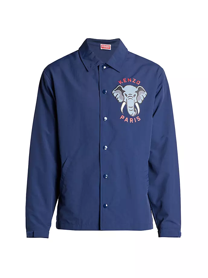 Тренировочная куртка со слоном и логотипом Kenzo, синий классическая футболка kenzo со слоном голубой