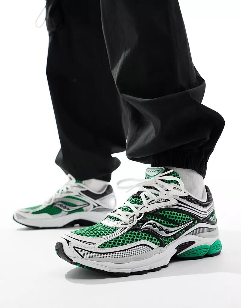 

Зеленые и серебристые кроссовки Saucony Progrid Omni 9, Черный