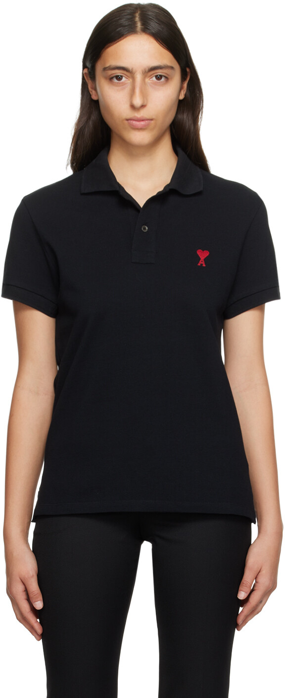 

AMI Alexandre Mattiussi Black Ami de Cur Polo