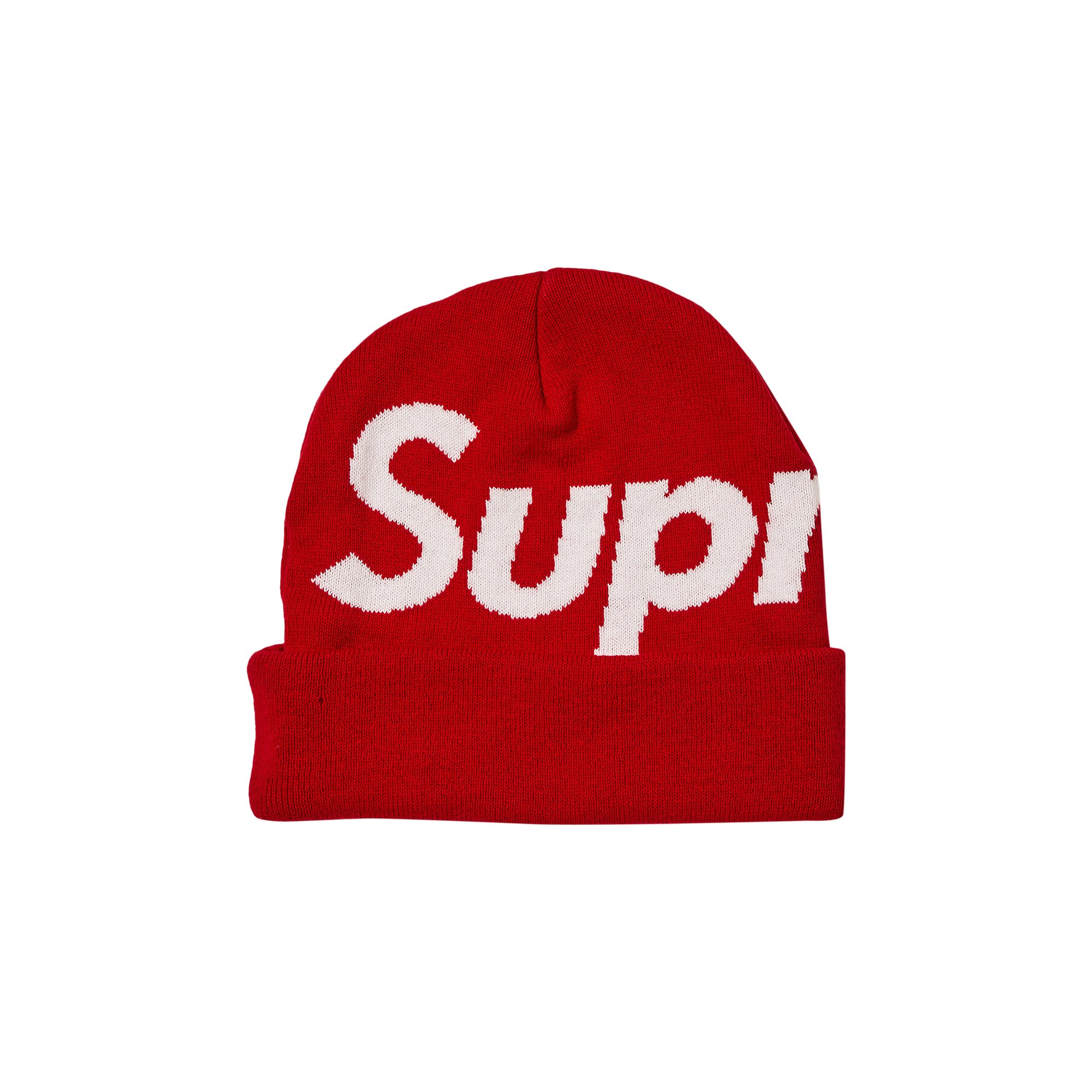 Шапка-бини Supreme с большим логотипом, красная
