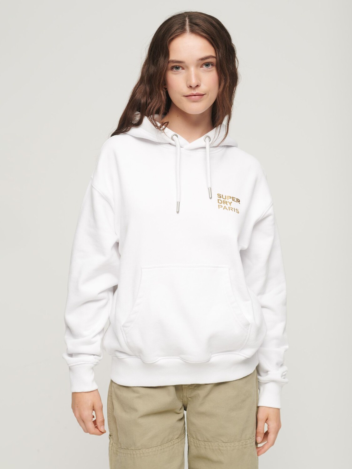 

Хлопковая толстовка Sport Luxe Superdry, бриллиантовый белый