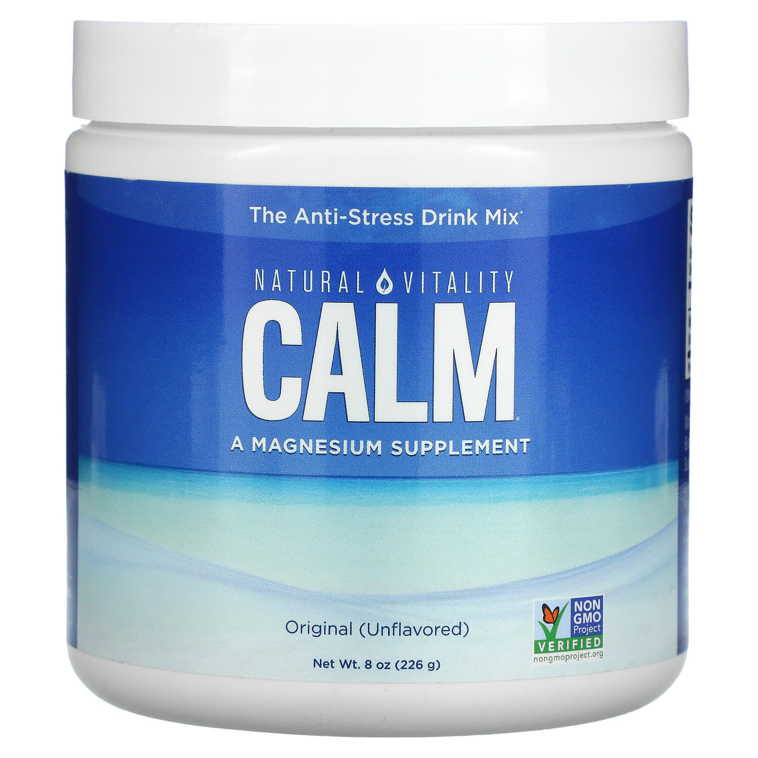 

CALM, антистрессовая смесь для напитков, без добавок, 226 г (8 унций), Natural Vitality