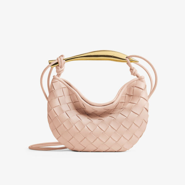 

Миниатюрная кожаная сумка Sardine с верхней ручкой Bottega Veneta, цвет lotus-m brass