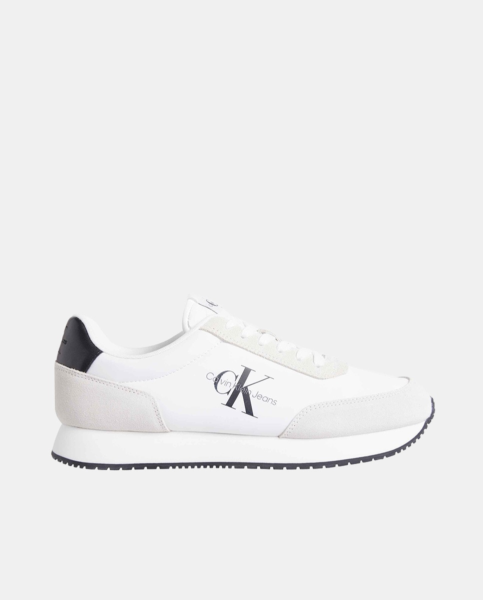 Низкие мужские кроссовки с логотипом и резиновой подошвой Calvin Klein Jeans, белый белые кроссовки overcome с контрастными деталями