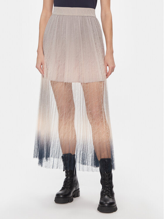 цена Трапециевидная юбка стандартного кроя Armani Exchange, бежевый
