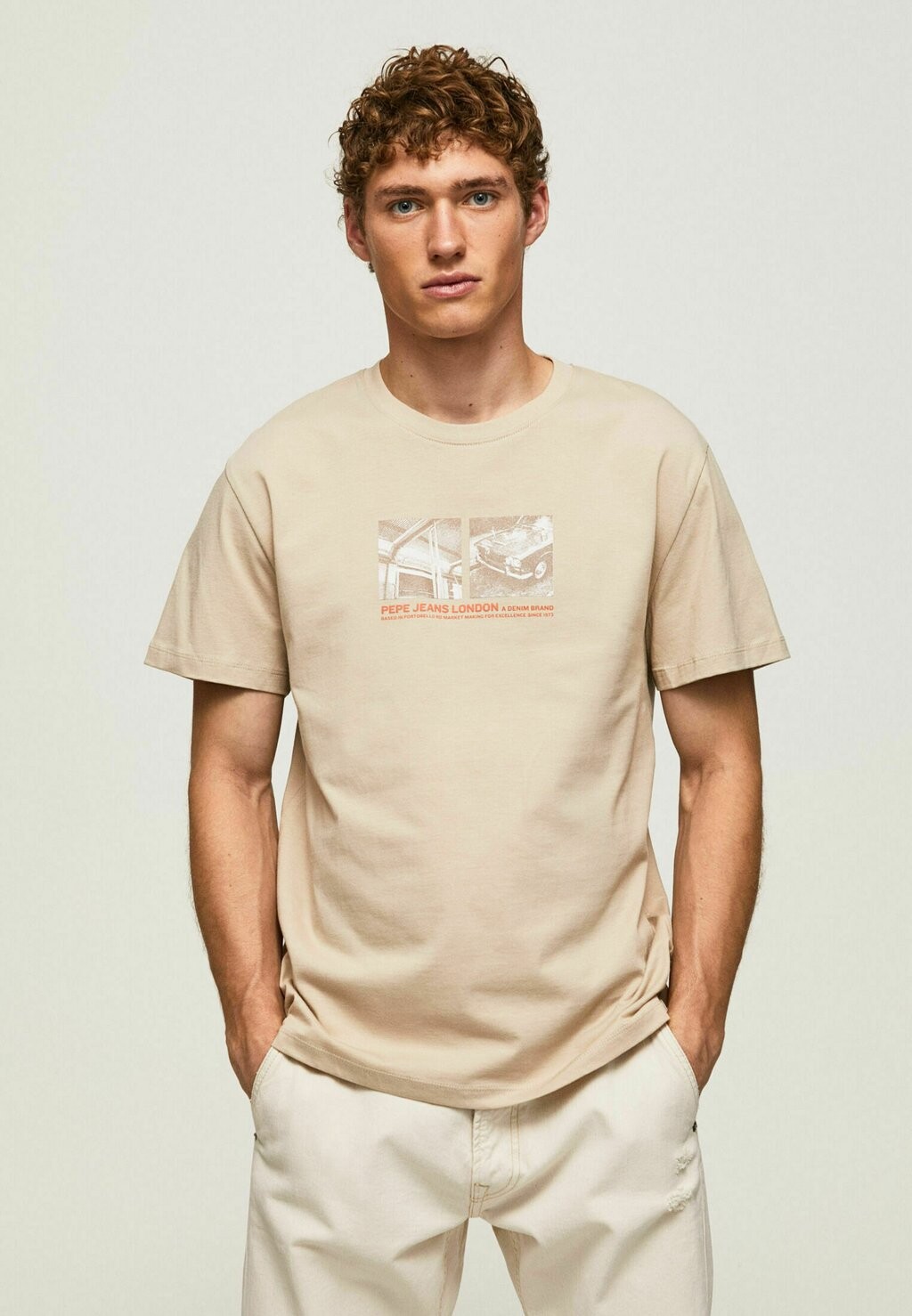 

Футболка с принтом Pepe Jeans, песочный
