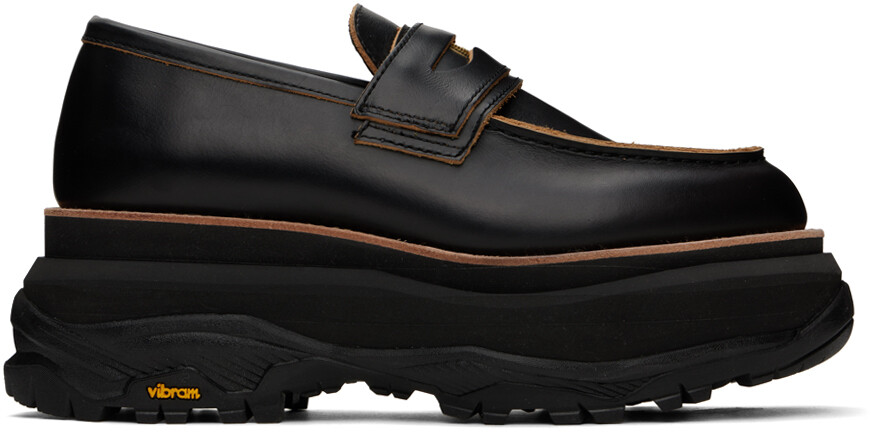 

Черные лоферы на платформе Sacai, цвет Black