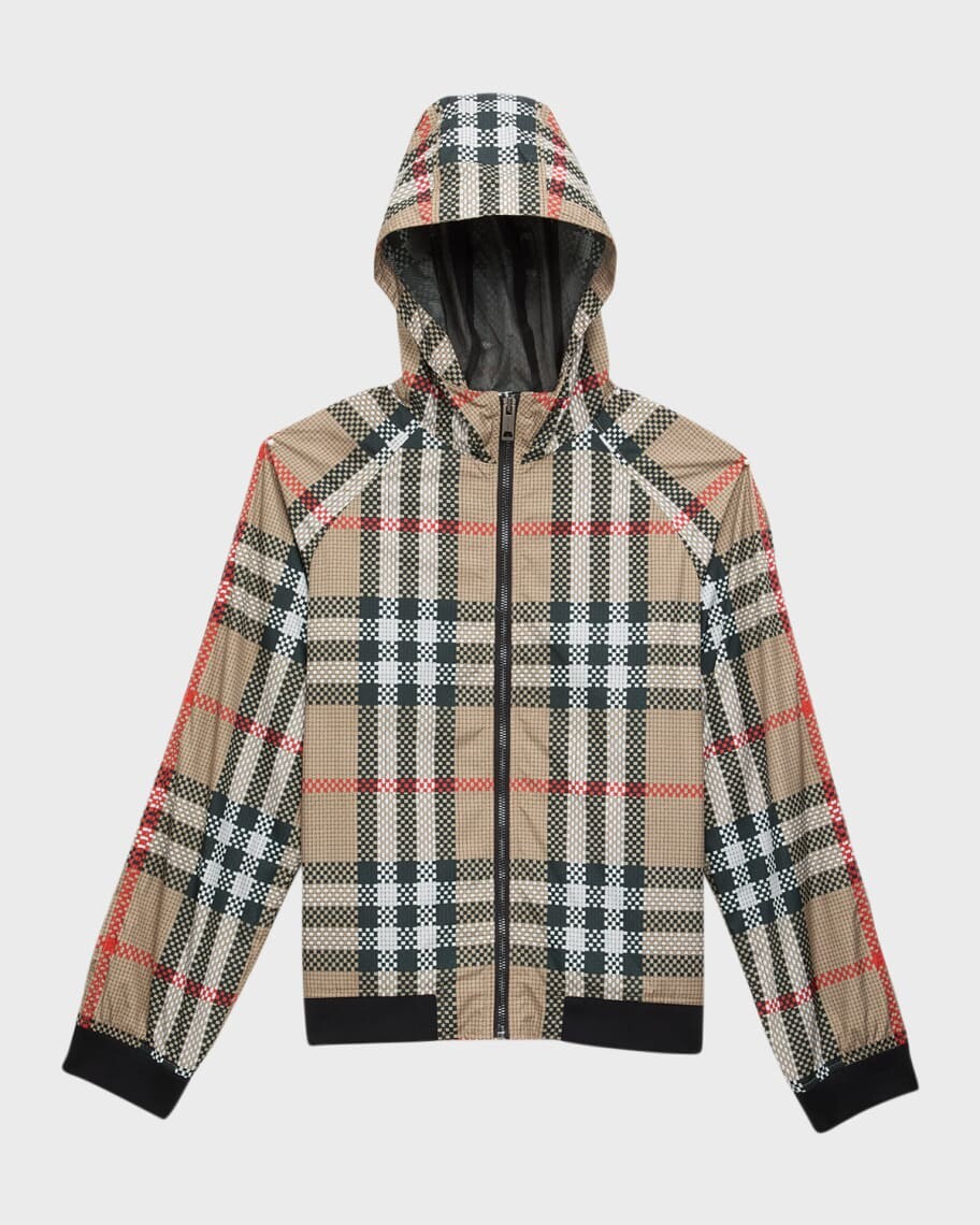 

Легкая куртка Troy в клетку для мальчиков, размеры 6–14 Burberry